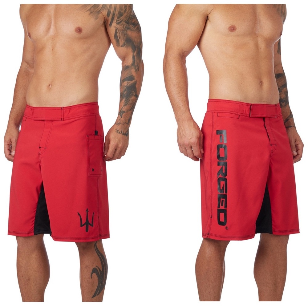 FORGED Wod Water Shorts Red and Black Shorts. Size 32.